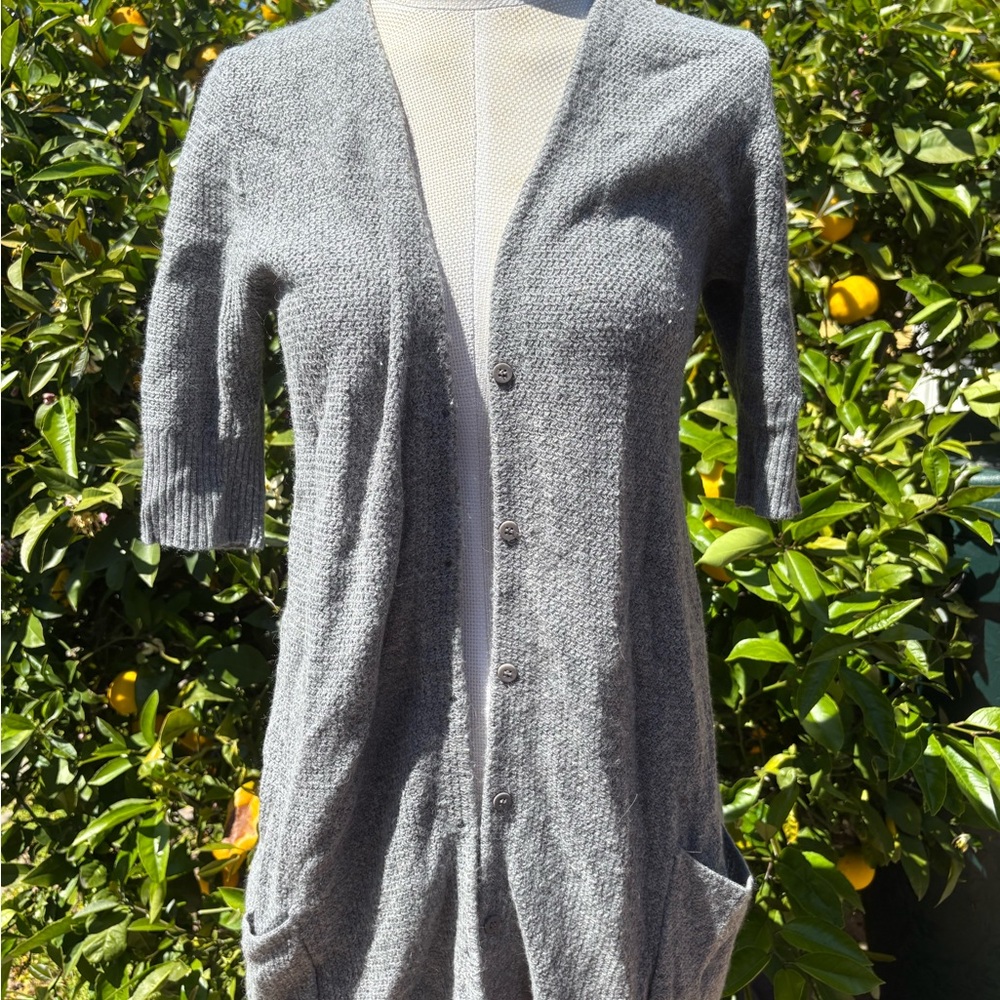 Eileen Fisher Gray Knit Cardigan Sweater